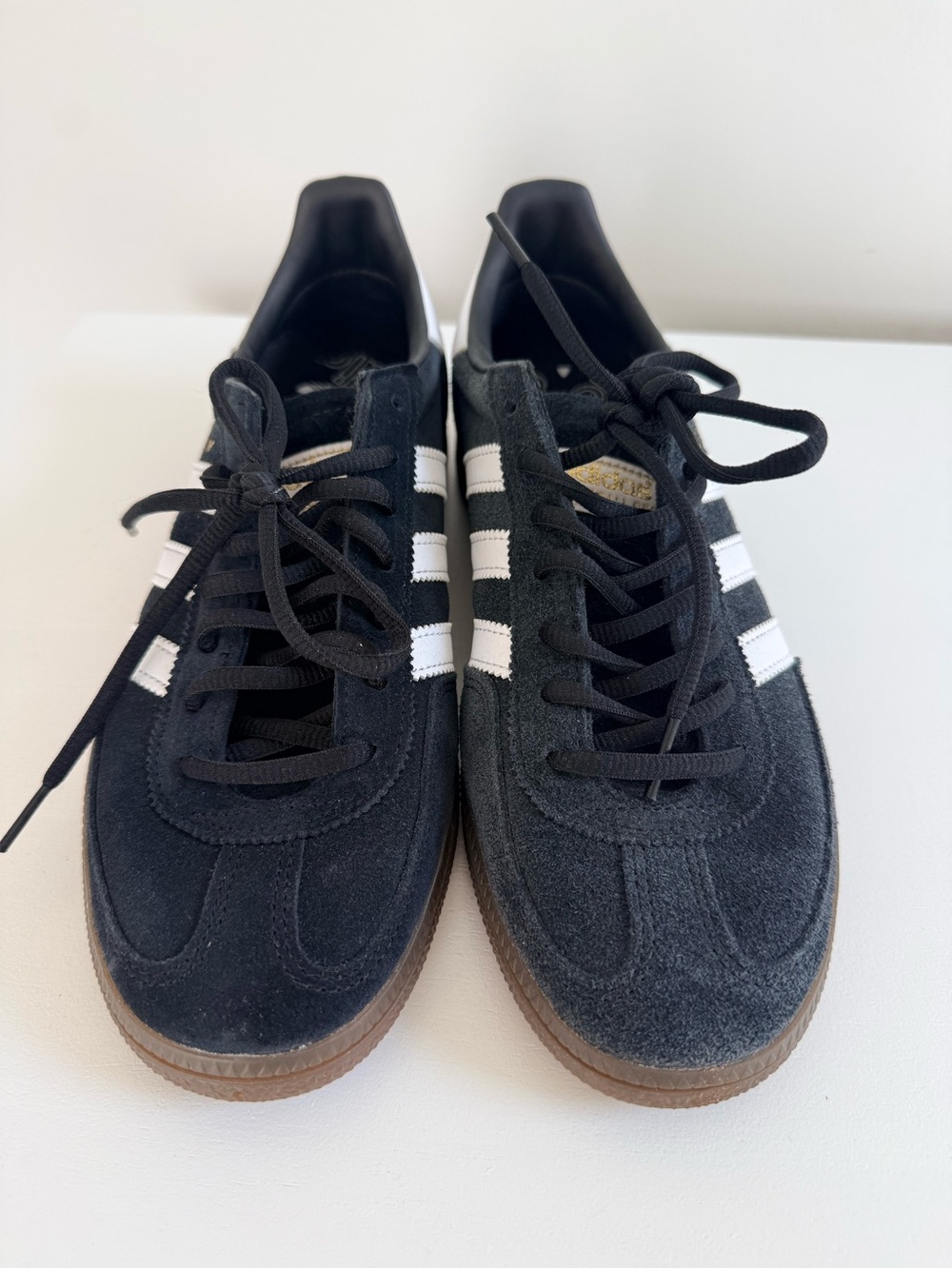 New adidas Black Suede Spezial Sneakers with White Stripes Men’s Size 8.5 - Picture 3 of 8